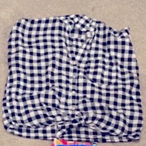 Gingham tie shirt
